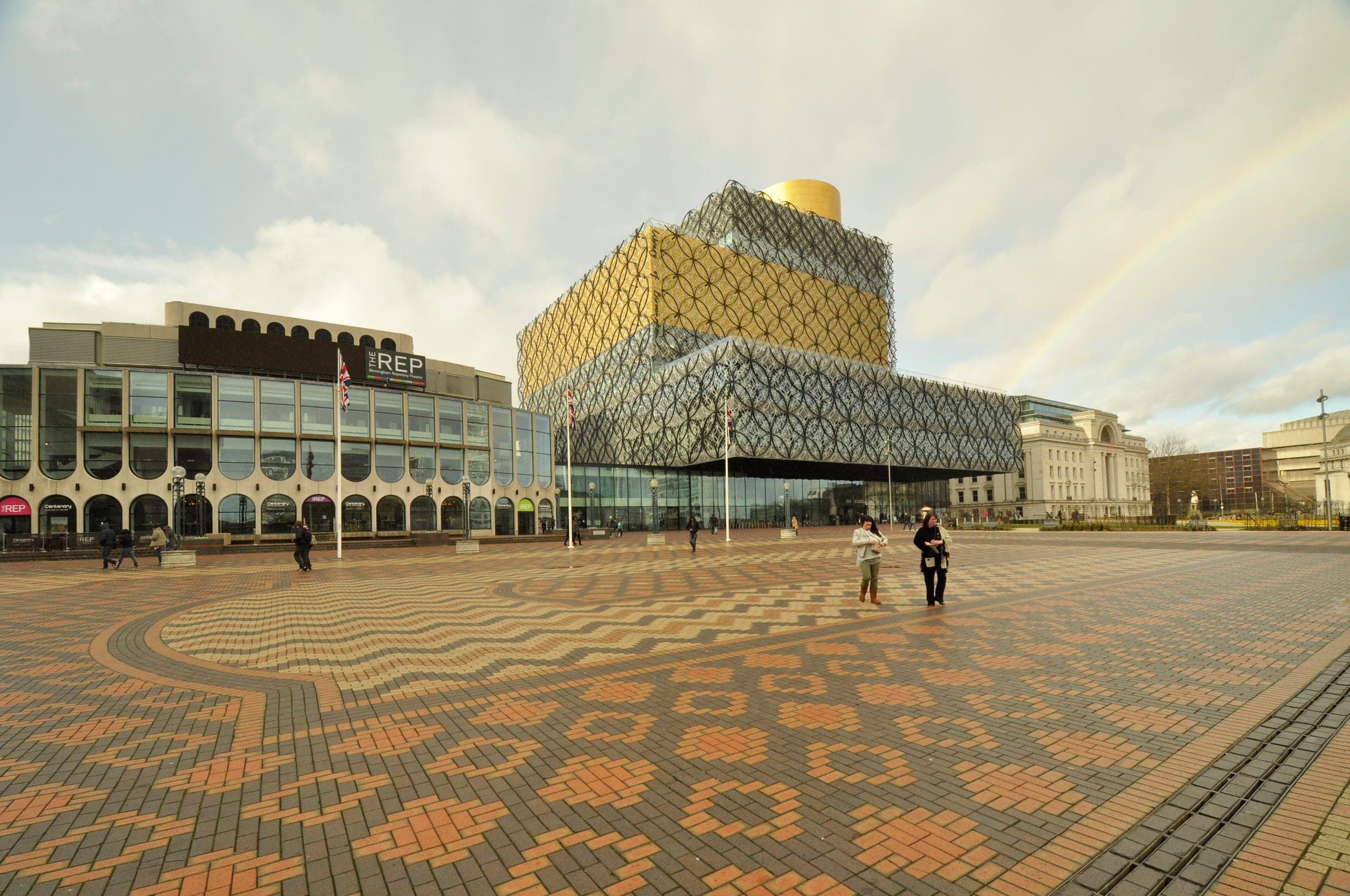 The Library of Birmingham and the REP theatre across Centenary Square